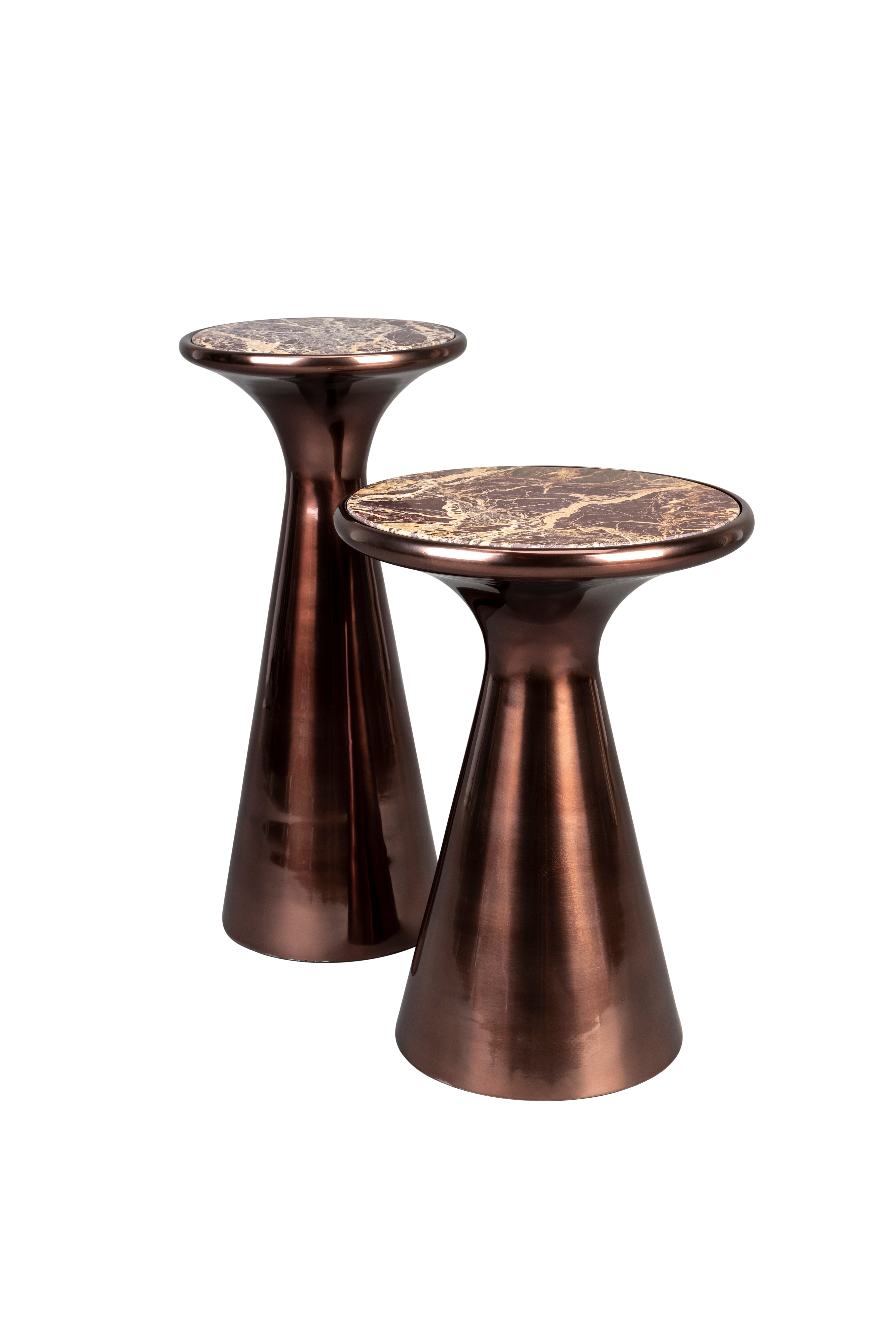 Dutchbone Mount Bronze & Brown Marble Side Table Small